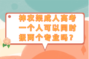 神農(nóng)架成人高考一個人可以同時報兩個專業(yè)嗎？