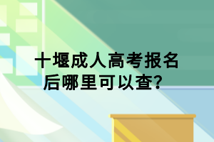 十堰成人高考報名后哪里可以查？