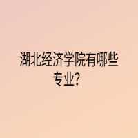 湖北經(jīng)濟學(xué)院有哪些專業(yè)？