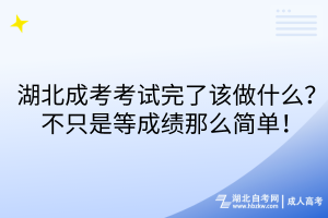 湖北成考考試完了該做什么？不只是等成績那么簡單！