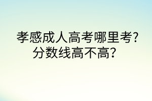 孝感成人高考哪里考?分?jǐn)?shù)線高不高？