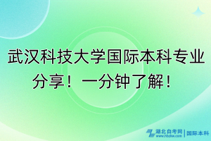 武漢科技大學國際本科專業(yè)分享！一分鐘了解！