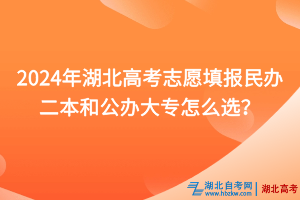 2024年湖北高考志愿填報(bào)民辦二本和公辦大專怎么選？