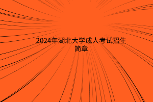 2024年湖北大學(xué)成人高考招生簡章