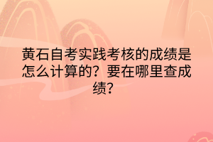 黃石自考實(shí)踐考核的成績(jī)?cè)趺从?jì)算的？要在哪里查成績(jī)？