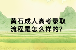 黃石成人高考錄取流程是怎么樣的？