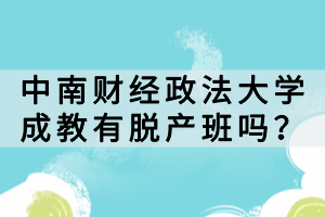 中南財經(jīng)政法大學成教有脫產(chǎn)班嗎？