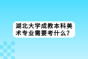 湖北大學成教本科美術專業(yè)需要考什么？