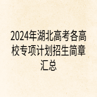 2024年湖北高考各高校專項計劃招生簡章匯總