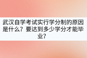 武漢自學考試實行學分制的原因是什么？要達到多少學分才能畢業(yè)？