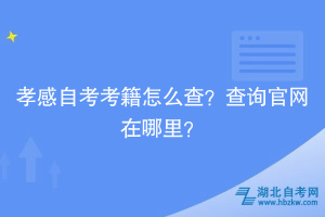 孝感自考考籍怎么查？查詢官網(wǎng)在哪里？