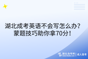 湖北成考英語不會寫怎么辦？蒙題技巧助你拿70分！