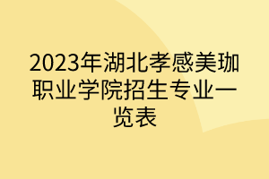 2024年湖北孝感美珈職業(yè)學(xué)院招生專業(yè)一覽表