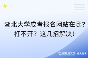 湖北大學(xué)成考報(bào)名網(wǎng)站在哪？打不開？這幾招解決！