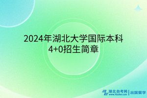 2024年湖北大學(xué)國(guó)際本科4+0招生簡(jiǎn)章