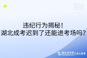 違紀行為揭秘！湖北成考遲到了還能進考場嗎？