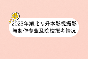 2023年湖北專升本影視攝影與制作專業(yè)及院校報(bào)考情況