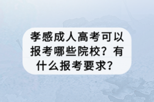 孝感成人高考可以報考哪些院校？有什么報考要求？