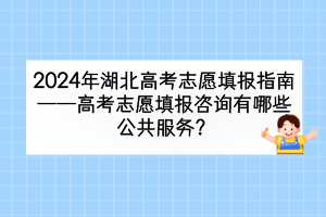 2024年湖北高考志愿填報咨詢有哪些公共服務(wù)？