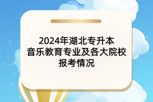 2024年湖北專升本音樂教育專業(yè)及各大院校報考情況