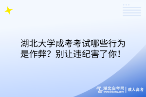 湖北大學(xué)成考考試哪些行為是作弊？別讓違紀(jì)害了你！