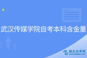 武漢傳媒學院自考本科含金量