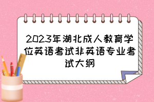 2023年湖北成人教育學(xué)位英語考試非英語專業(yè)考試大綱