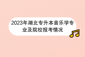 2023年湖北專升本音樂學(xué)專業(yè)及院校報(bào)考情況