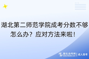 湖北第二師范學院成考分數(shù)不夠怎么辦？應對方法來啦！