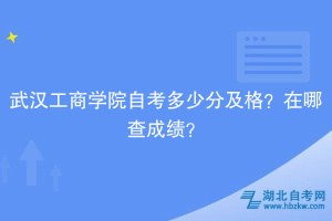 武漢工商學院自考多少分及格？在哪查成績？