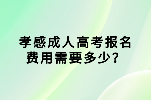 孝感成人高考報(bào)名費(fèi)用需要多少？