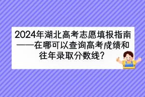 2024年湖北高考在哪可以查詢高考成績和往年錄取分數(shù)線？