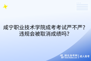 咸寧職業(yè)技術學院成考考試嚴不嚴？違規(guī)會被取消成績嗎？