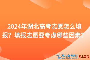 2024年湖北高考志愿怎么填報？填報志愿要考慮哪些因素？