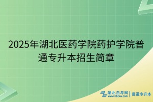 2025年湖北醫(yī)藥學(xué)院藥護(hù)學(xué)院普通專升本招生簡章