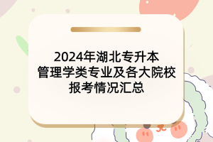 2024年湖北專升本管理學(xué)類專業(yè)及各大院校報(bào)考情況匯總