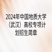 2024年中國地質(zhì)大學（武漢）高校專項計劃招生簡章