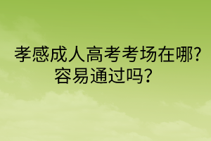 孝感成人高考考場在哪?容易通過嗎？