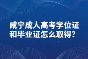 咸寧成人高考學(xué)位證和畢業(yè)證怎么取得？