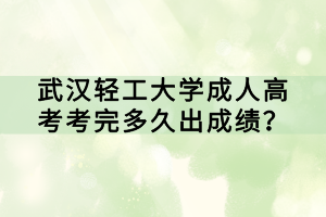 武漢輕工大學(xué)成人高考考完多久出成績(jī)？