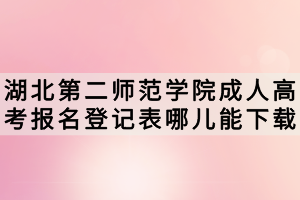 湖北第二師范學(xué)院成人高考報(bào)名登記表哪兒能下載？