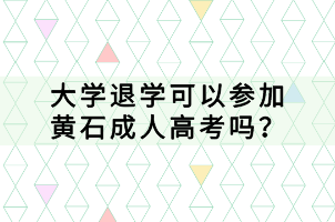 大學(xué)退學(xué)可以參加黃石成人高考嗎？