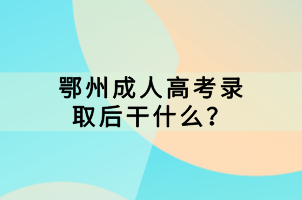 鄂州成人高考錄取后干什么？