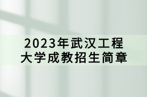 2023年武漢工程大學(xué)成教招生簡(jiǎn)章