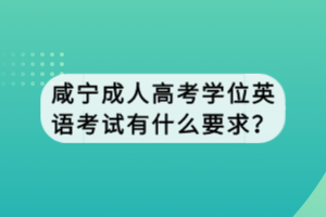 咸寧成人高考學(xué)位英語考試有什么要求？