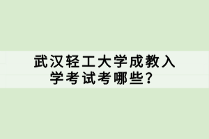 武漢輕工大學(xué)成教入學(xué)考試考哪些？