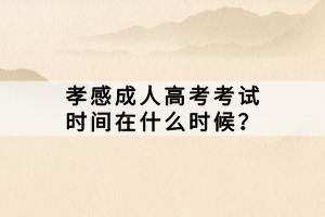 孝感成人高考考試時間在什么時候？