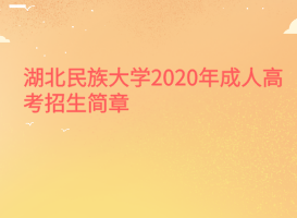 湖北民族大學(xué)2020年成人高考招生簡章