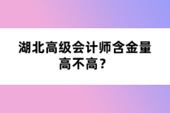 湖北高級(jí)會(huì)計(jì)師含金量高不高？