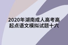 2020年湖南成人高考高起點語文模擬試題十六